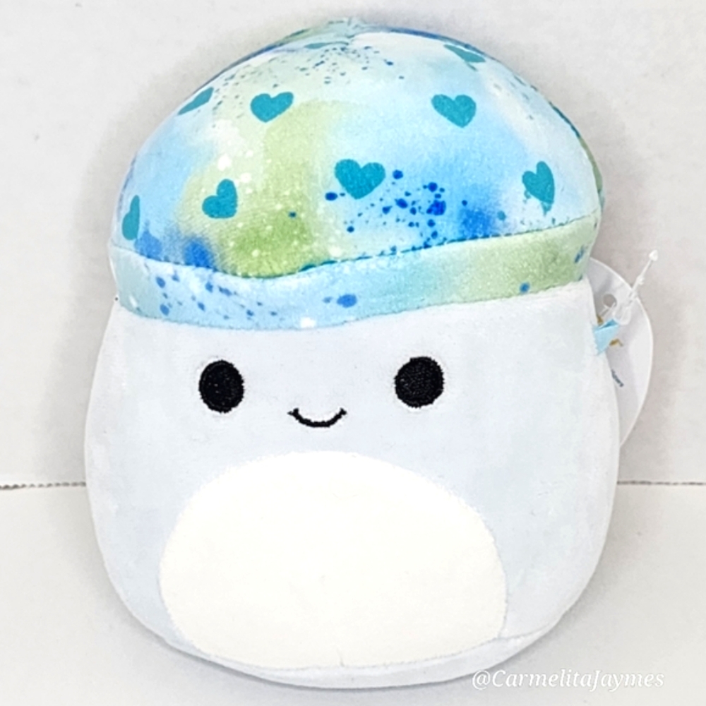 ❤️ MULLY 🍄 Blue Tie Dyed Mushroom w Blue Hearts Valentine 2024 Squishmallow NWT